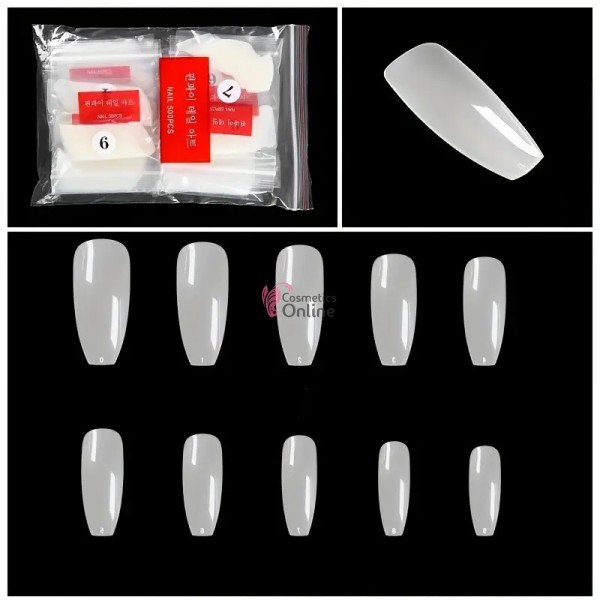 Tipsuri Balerina 500 bucati fara bordura Crem TPS85CC